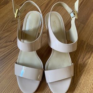 Michael Kors Nude Open Toe Heels 6.5